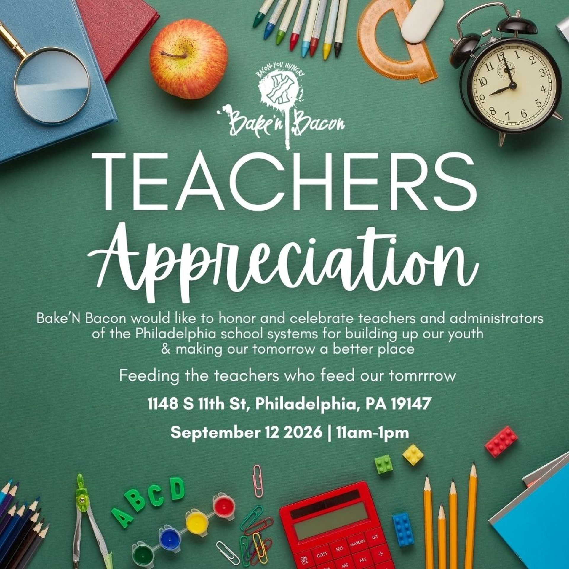 Teacher Appreciation - September 12th | 11am-1pm