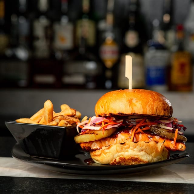 Hot Honey Salmon Sandwich.